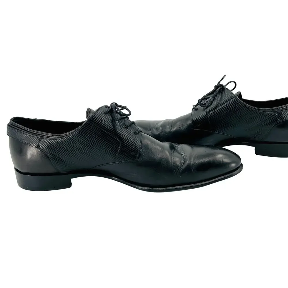 Louis Vuitton Black Epi Leather Buckle Detail Derby Dress Shoes